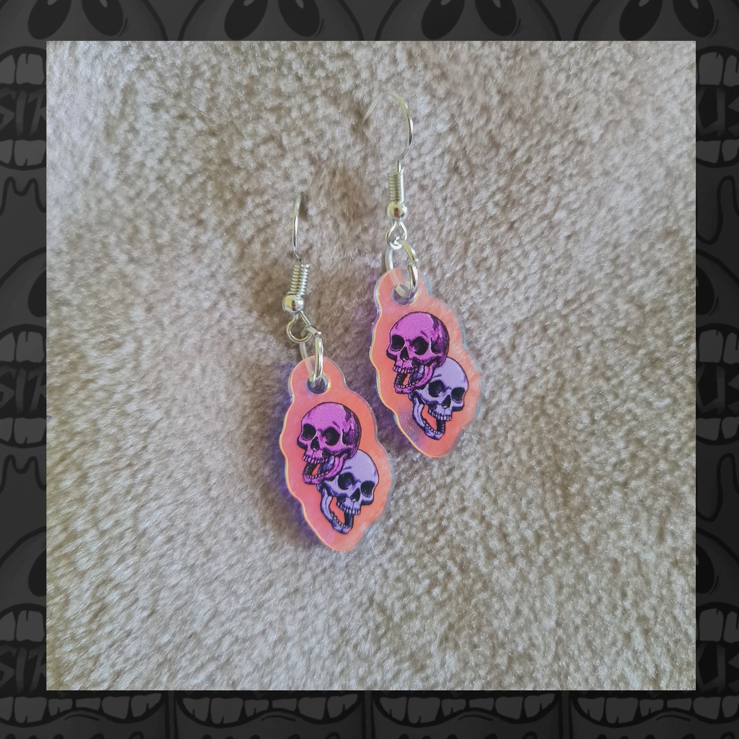 Skull holographic Earrings